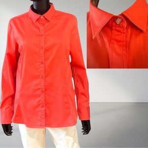 Robert Graham Button Front Top w/ Pink Purse Button Coral Orange